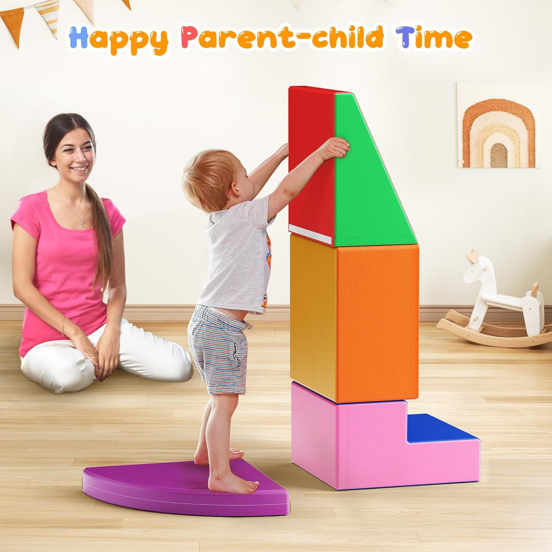 Baby-Schaumstoffbausteine, Softplay-Set für Kleinkinder von 1–3 Jahren, Baby-Kletterturm mit Rutsche