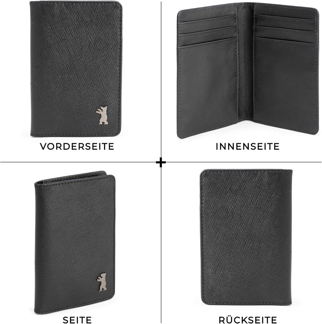 Berliner Bags Vintage Kartenetui Porto aus Saffiano Leder mit RFID-Schutz und Geschenkbox, Slim Wall