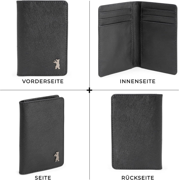 Berliner Bags Vintage Kartenetui Porto aus Saffiano Leder mit RFID-Schutz und Geschenkbox, Slim Wall