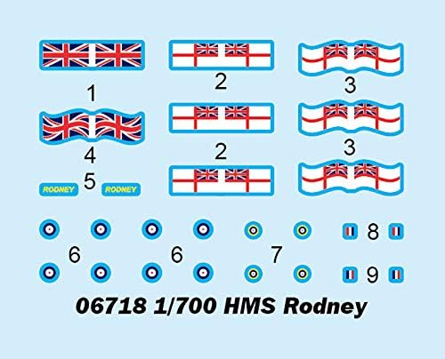 Trumpeter 006718 HMS Rodney Plastikmodellbausatz, Farbig