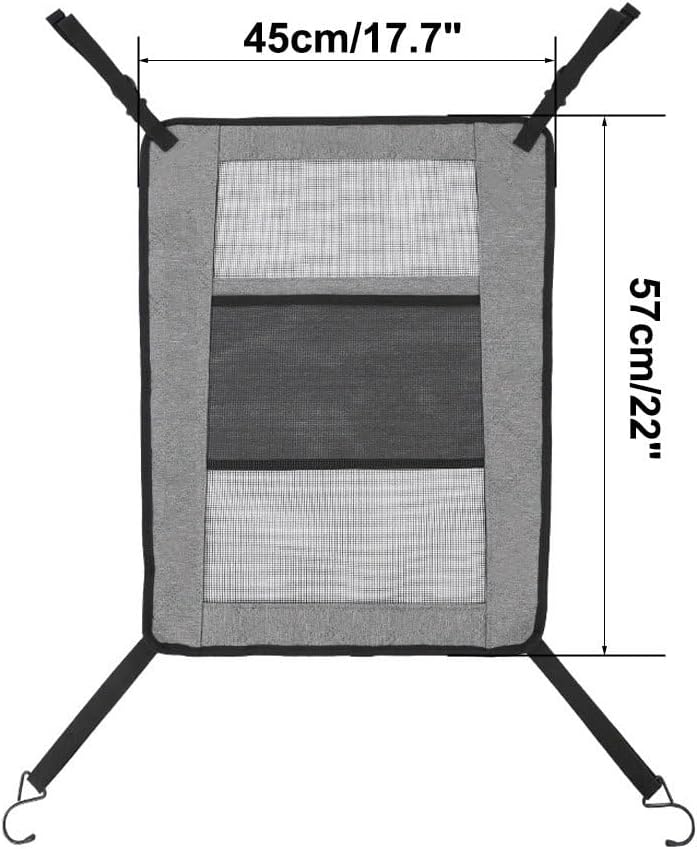 DONGKER Hundegitter Auto, Trennnetz Hund mit Aufbewahrungstasche, 57x45 cm, Universal Sicherheitsbar