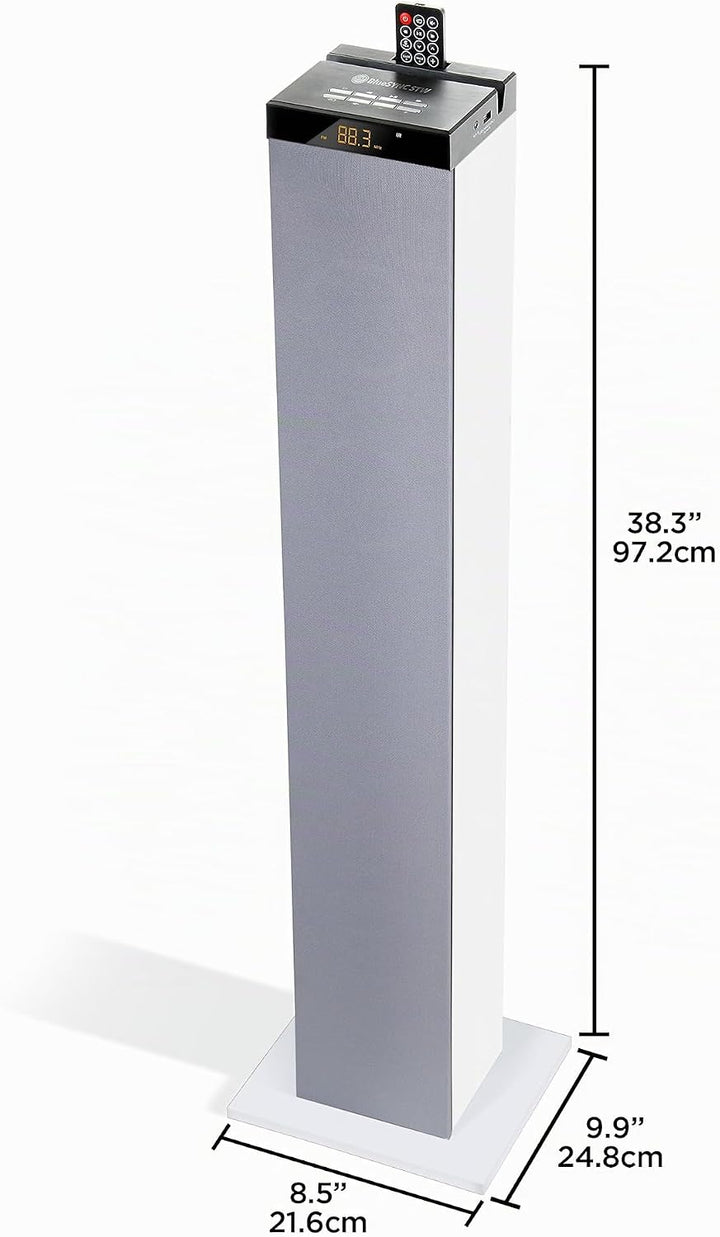 GOgroove Bluetooth Turm Lautsprecher mit integriertem Subwoofer - Standlautsprecher mit Bass und Dua