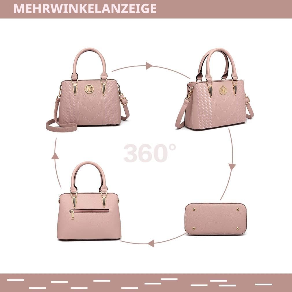 Miss Lulu Handtasche Damen,Exquisitem Handtasche Damen Mittelgross,Lychee Muster Tasche Damen,Hochwe