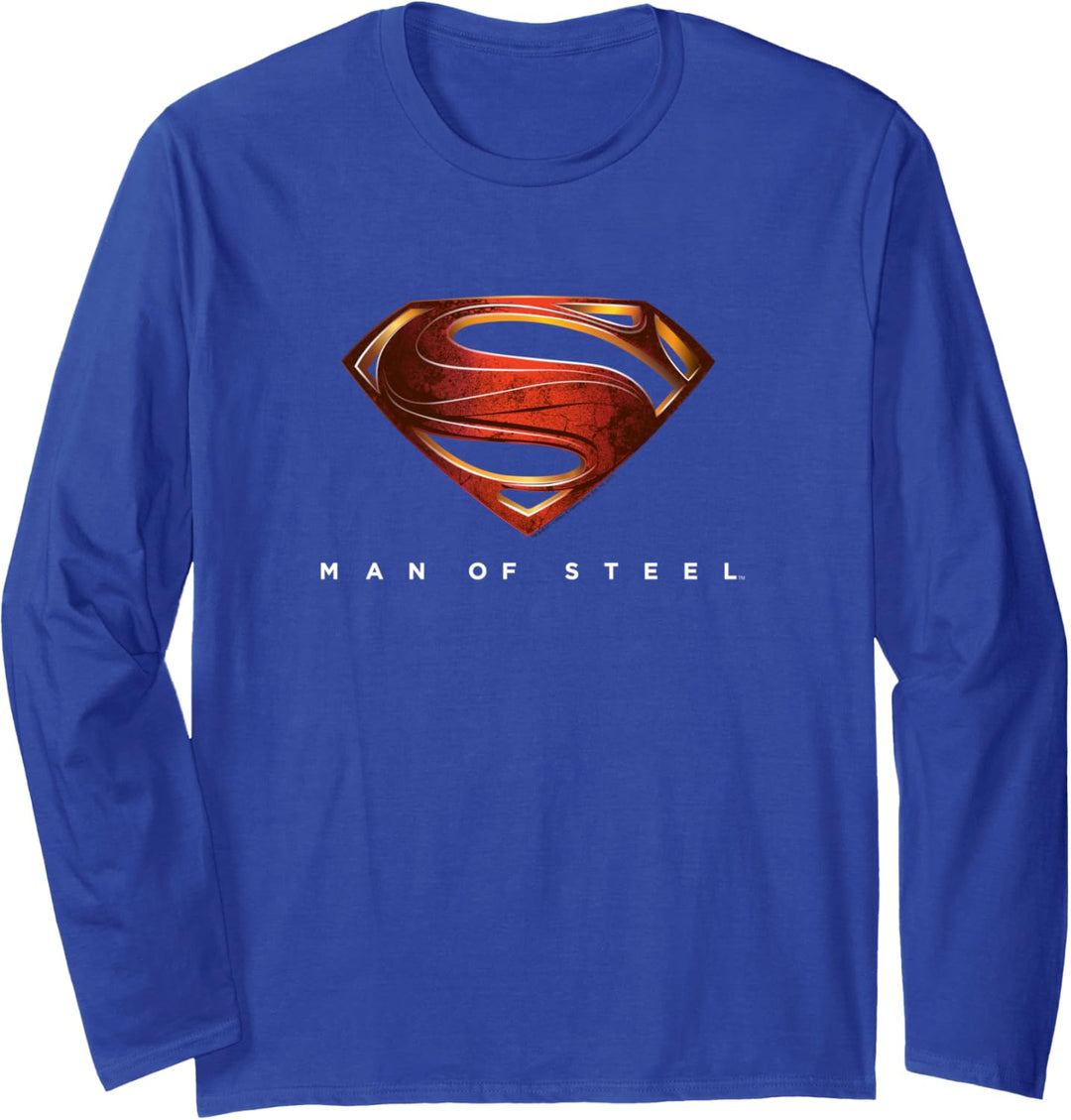 Superman Man of Steel New Logo Langarmshirt
