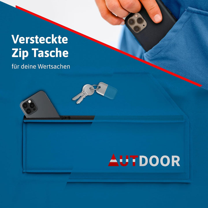 AUTDOOR® Mikrofaser Badeponcho Damen &amp; Herren - nachhaltig aus 100% recycelten PET-Flaschen - Handtu