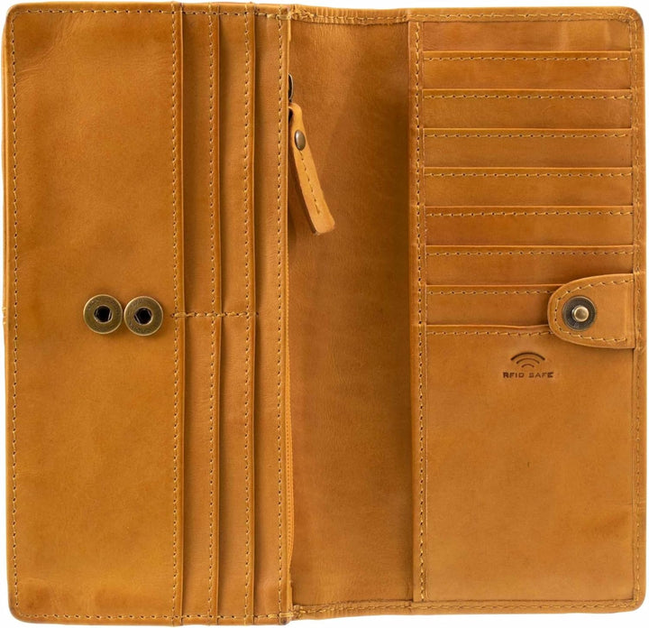 Maitre - steinbach immine purse lh14f Lila 18,00X9,00X0,00 CM Farbe:gelb / Material:cotton,cow Leath