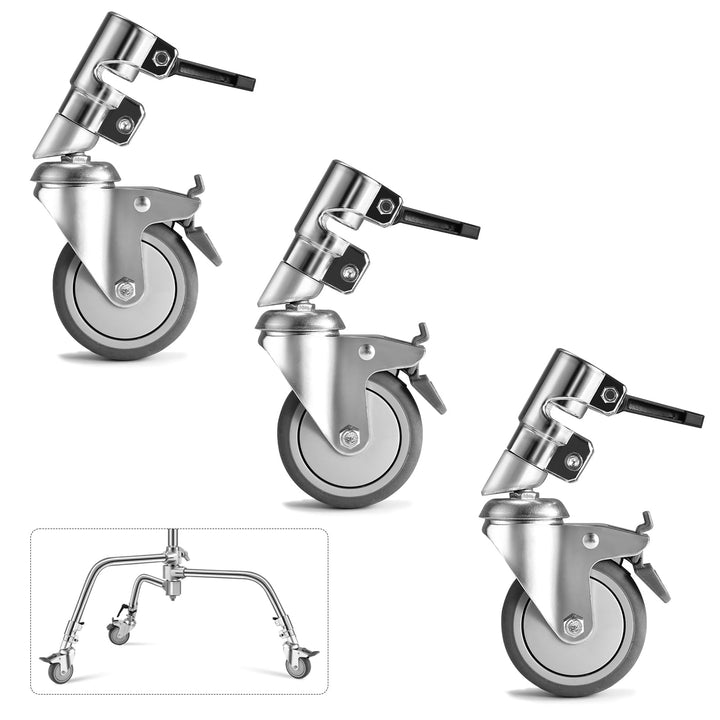 Soonpho 3 Stück Stativrollen C Stand Rollen für Stativ Wheels Stativ Wheels C Ständer Professional L