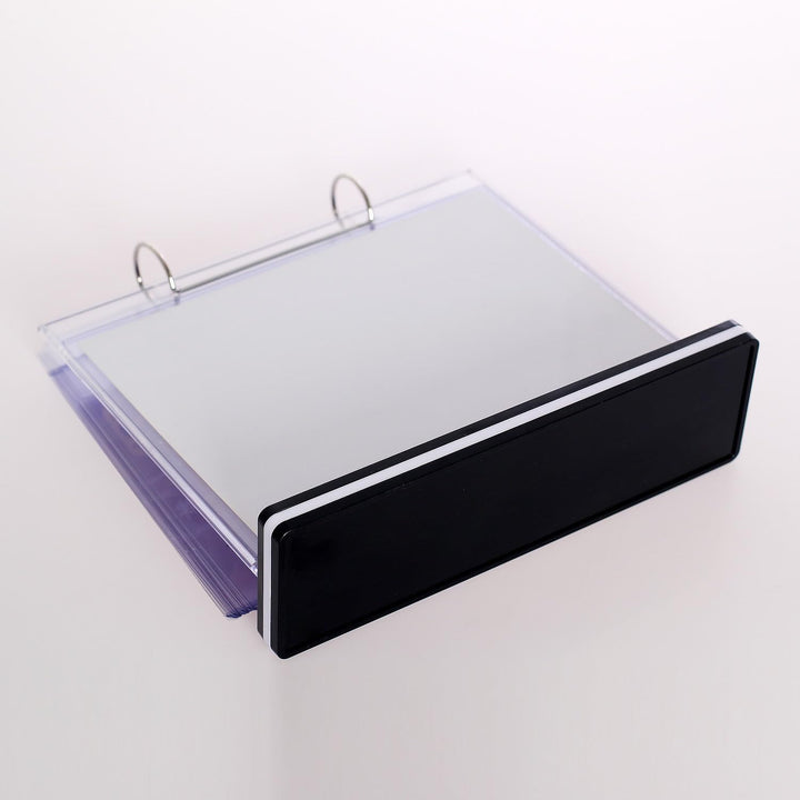 TUKA-i-AKUT 2er A4 Quer Tisch-Flipchart aus Acryl mit Basis, 12 Hüllen je T Form Desktop Flip Chart,