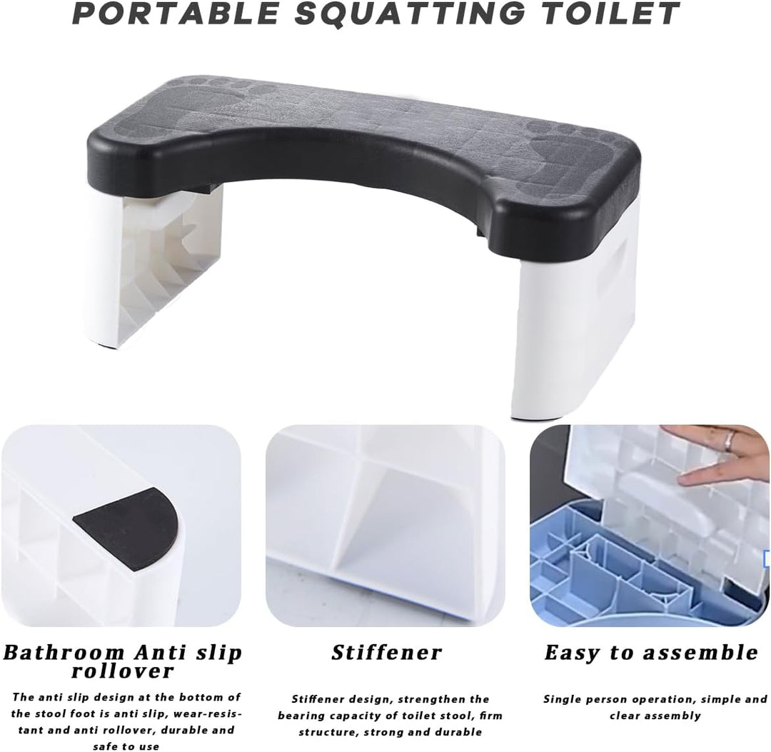Badezimmer-Toilette, Kniebeugen-Toilette, abnehmbares multifunktionales Sitztablett, tragbare Stufe
