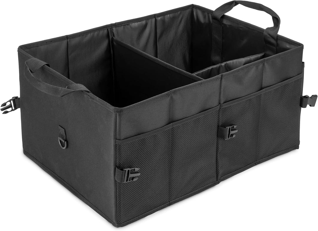 Osann Faltbare Kofferraum-Box – Auto Organizer mit 2 Hauptfächern, Netzfächern & Tragegriffen – robu