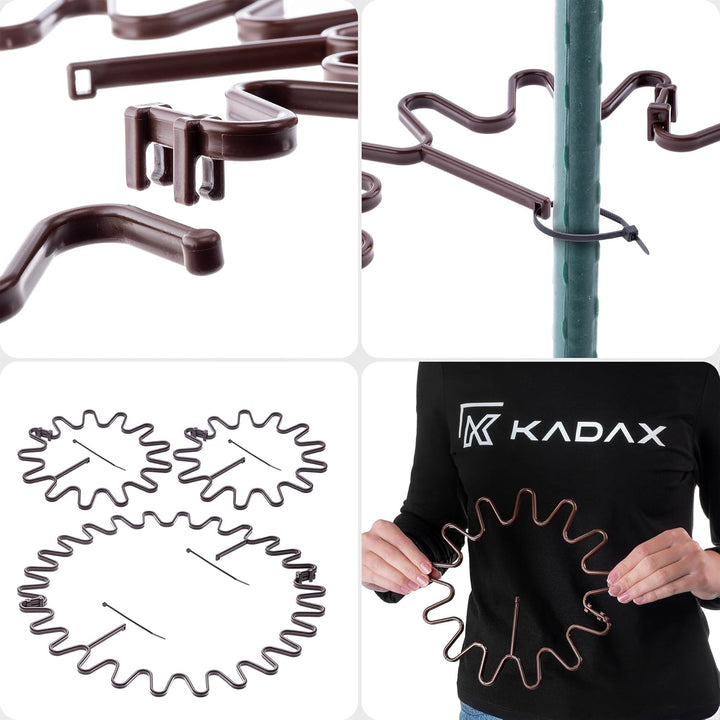 KADAX Staudenhalter Ø 21 cm im 10er Set, Pflanzenhalter Rund mit Kabelbinder, Hortensienhalter aus K
