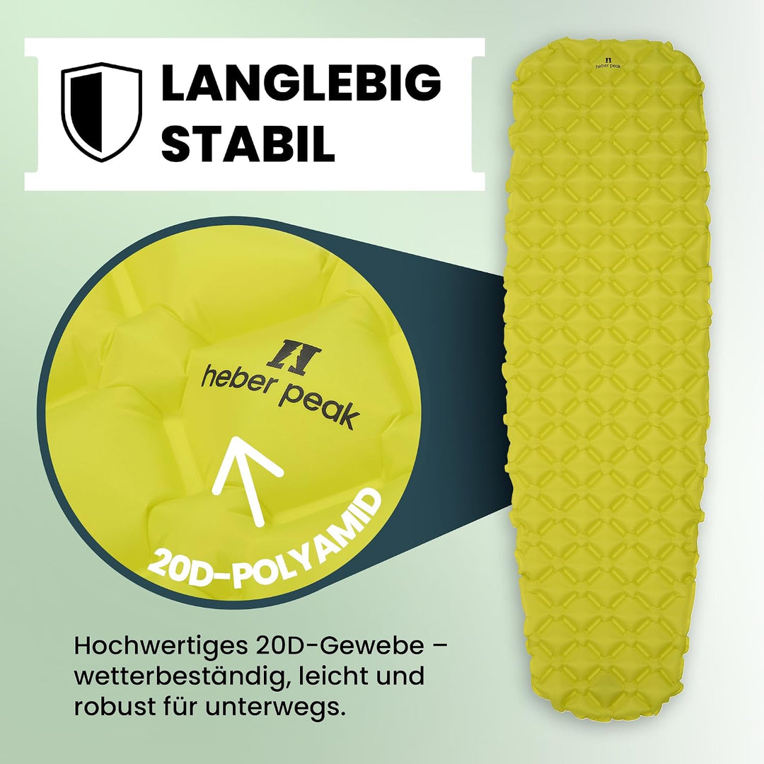 ConiferHe. Sleeping Mat Isomatte Ultraleicht 187x57cm, 410g – Schlafmatte aufblasbar für Camping, Ou