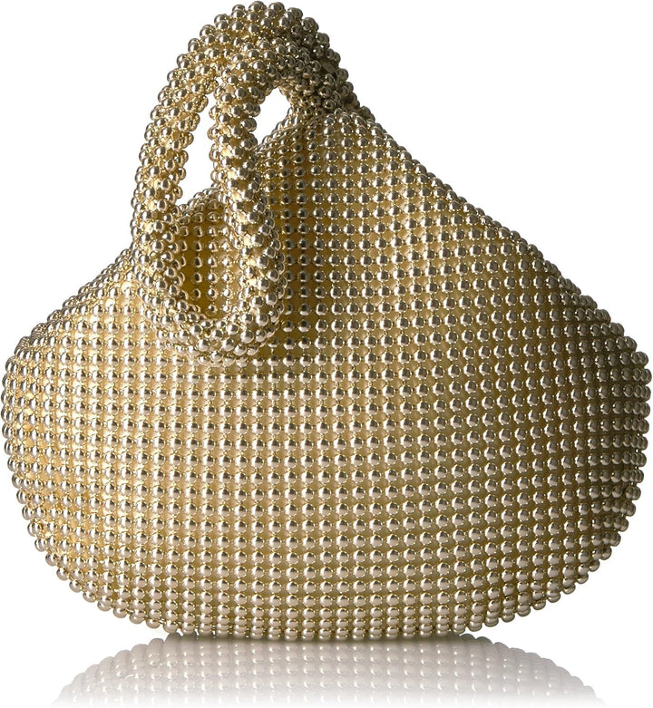 Jessica McClintock Damen Staci Mesh Wristlet Pouch Abendtasche Einheitsgrösse Hellgoldfarben, Einhei