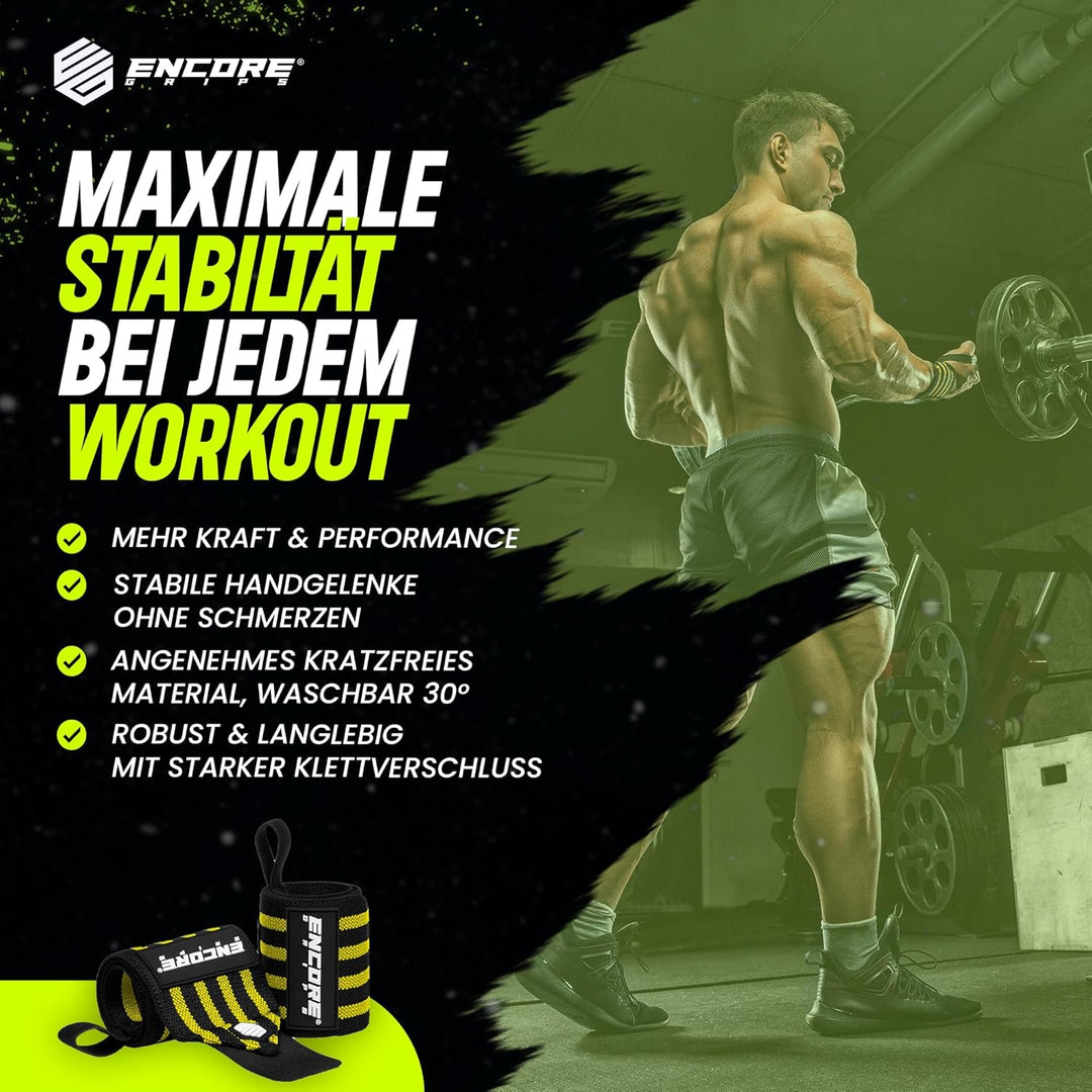 Encore Grips® Handgelenk Bandagen für Bodybuilding, Kraftsport, Crossfit, krafttraining Bandage, Han