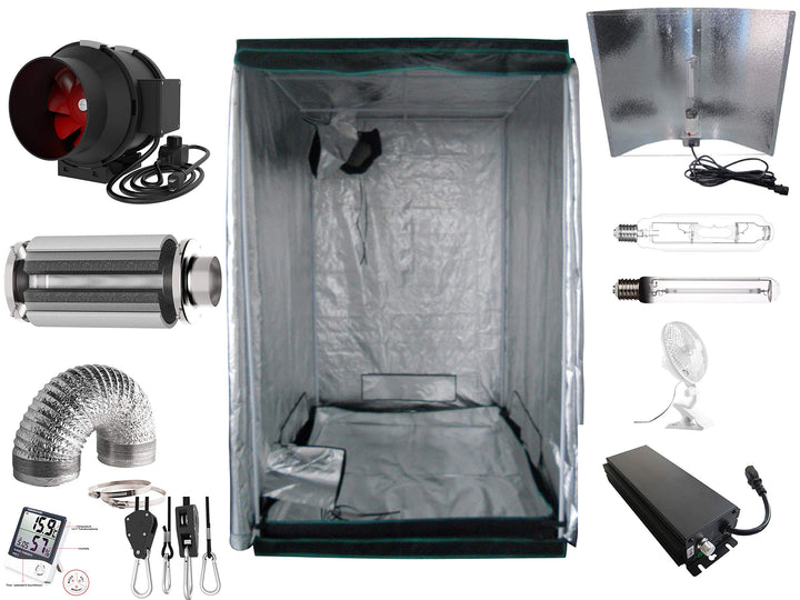 Grow Box Komplettset 600 W dimmbar NDL Pro 120x120x200 cm (660 Watt Adjustable Wing), 660 Watt Adjus