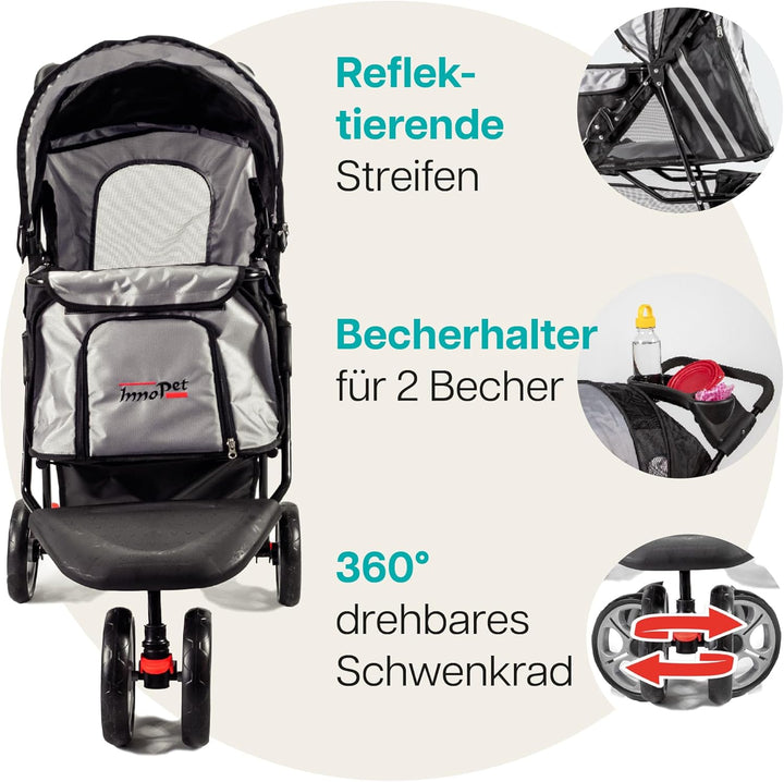 Haustier-Buggy All Terrain ips-01 Hunde-Tragetasche, Trolley, Trailer, InnoPet, Buggy. Zusammenklapp