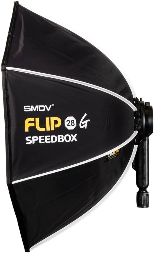 Professionelle SMDV Speedbox-Flip28G Softbox 70 cm - Schnell aufzubauen, Gleichmässiges Licht, Trage