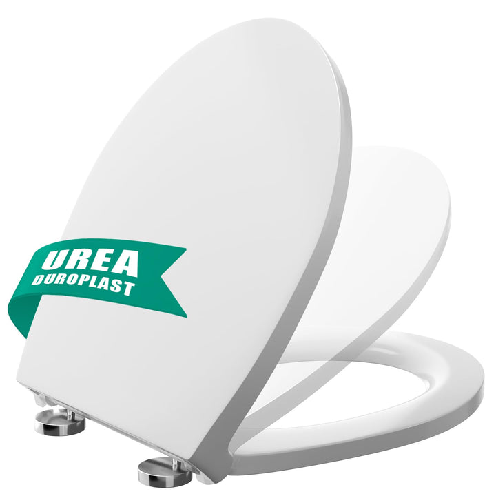 Toilettendeckel mit Absenkautomatik aus Robustem Duroplast, Umweltfreundlicher WC Sitz O-Form, Antib