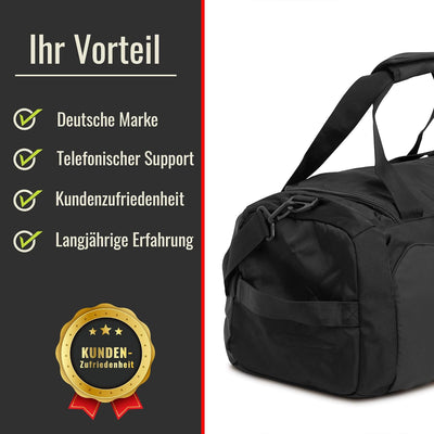 achilles Sporttasche mit Schuhfach, Fitness-Tasche, Trainingstasche, Gym-Bag, Reisetasche, Schwarz,