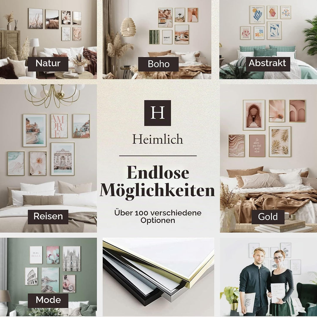 Heimlich® Premium Poster Set OHNE Bilderrahmen | 2 x DIN A3 &amp; 4 x DIN A4 - ca. 30x42 &amp; 21x30 | Stilv