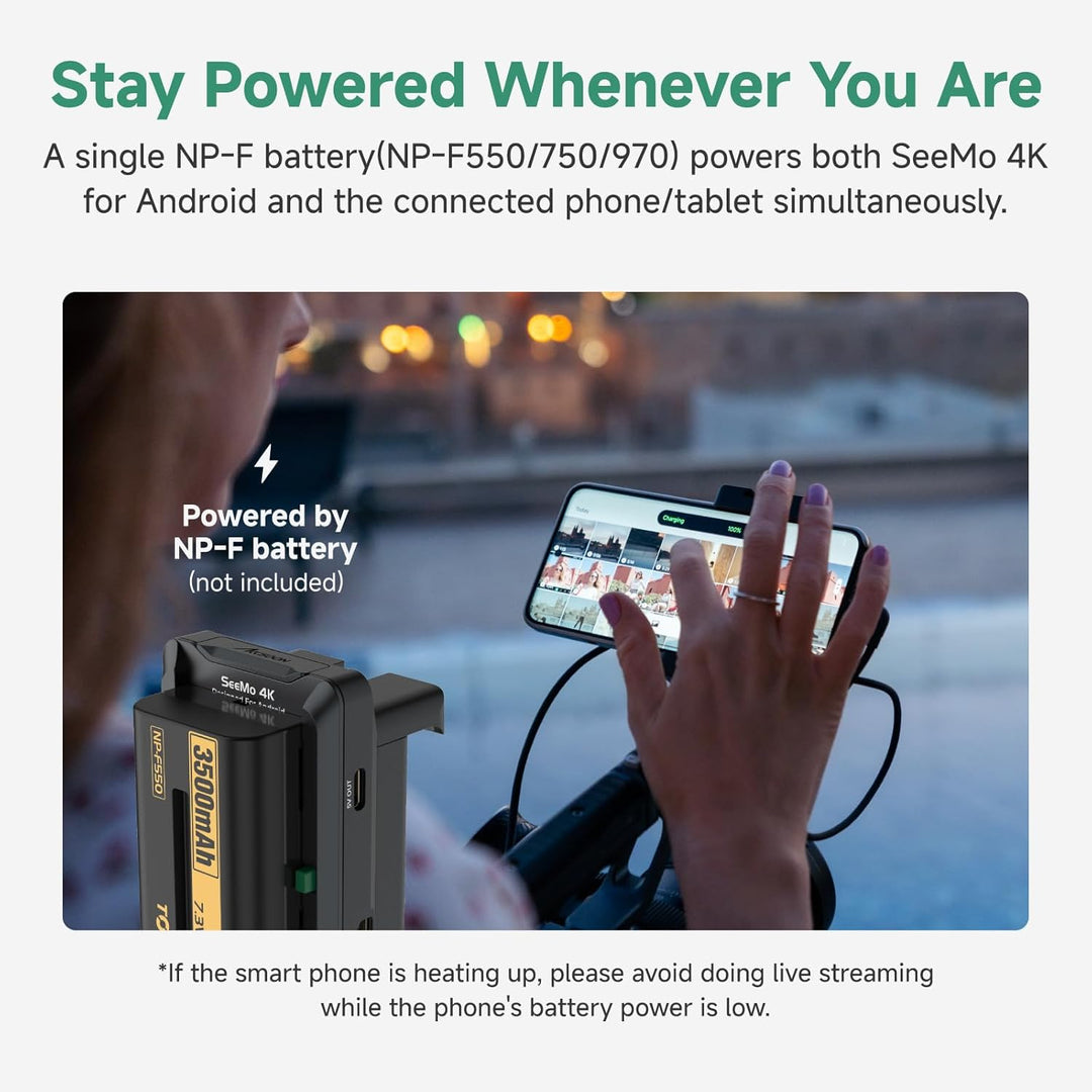 Accsoon SeeMo 4K für Android, tragbares 4K-HDMI-Videoaufnahme- und Streaming-Gerät, H.264-Encoder, U