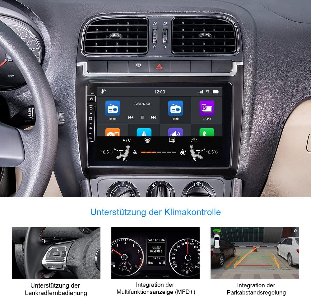 DYNAVIN Android Autoradio Navi für VW Polo V 6R 2009-2014, 9 Zoll OEM Radio mit Wireless Carplay und
