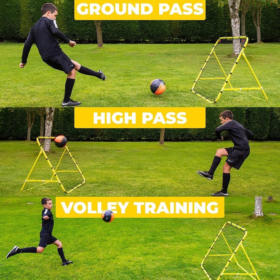 Fussball-Rebounder-Netz – Ersatznetz für Sportbälle, 100 x 100 cm, mit 20 elastischen Seilen, Fussba