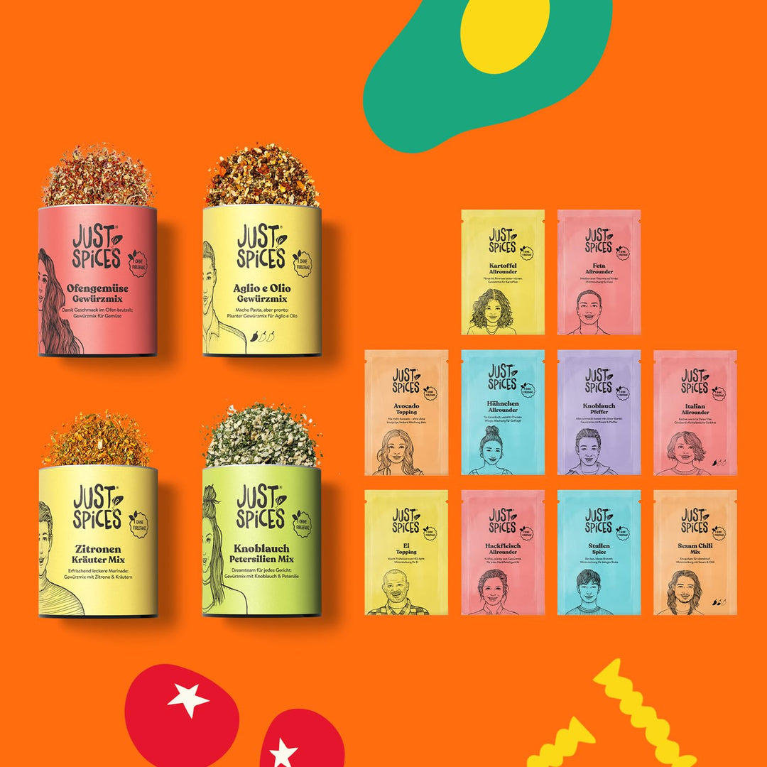 Just Spices Starter Set I 8 Gewürzmixe für jeden Geschmack I Geschenk zum Einzug I Gewürzset