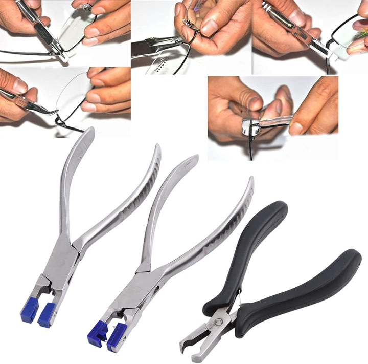 Kombizangen, Gläser Zange Randlose Demontage Brillengestell Brillenputzer Reparatur Set Optisches Ki