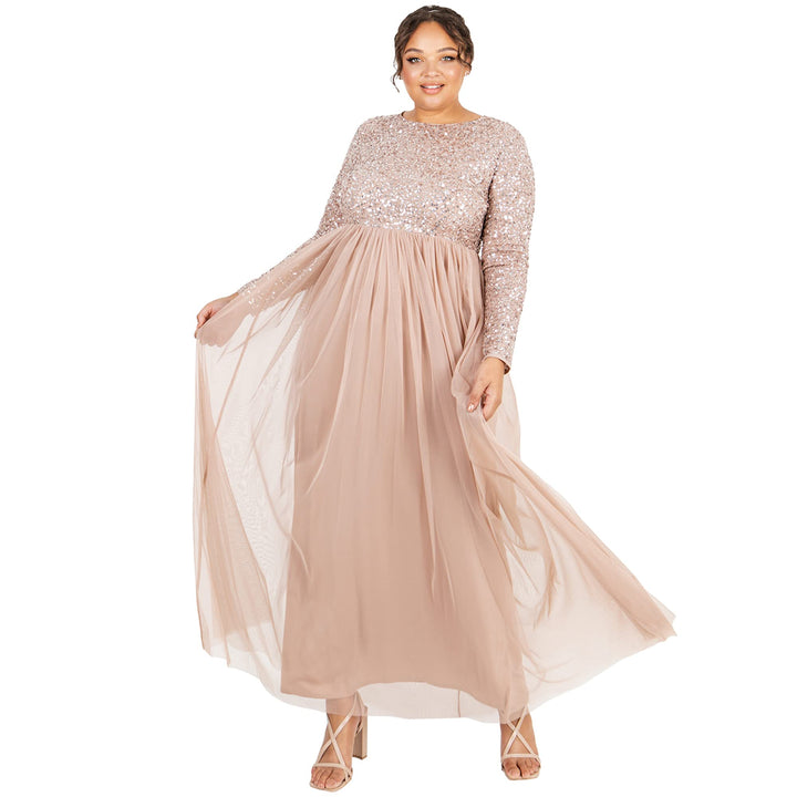 Maya Deluxe Damen Maya Deluxe Women's Bridesmaid Dress, Taupe Blush, 36 EU