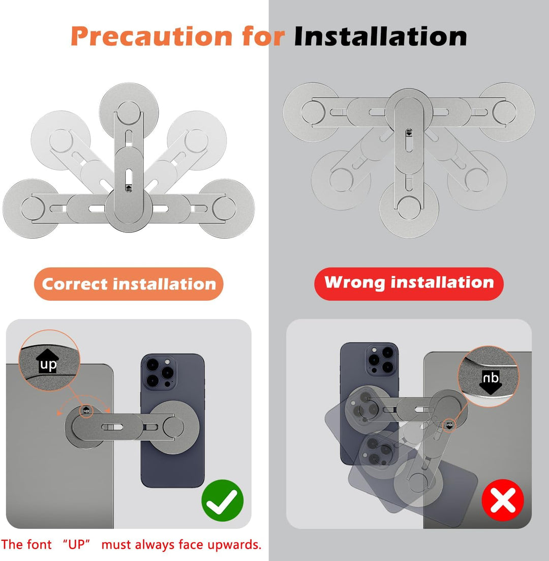 Magnetische Laptop Handy Ständer [110° Faltbar & 180° Einstellbare], Metall Handyhalterung Kompatibe