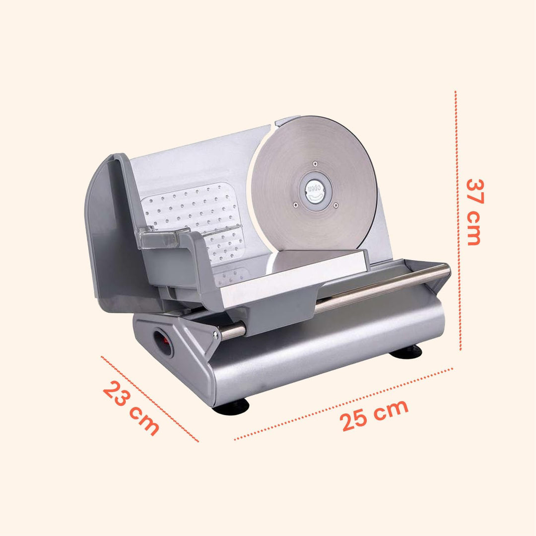 Avilia Elektrischer Allesschneider für Zuhause, 220 mm Edelstahlklinge, 150 W, Aluminium-Edelstahl-K