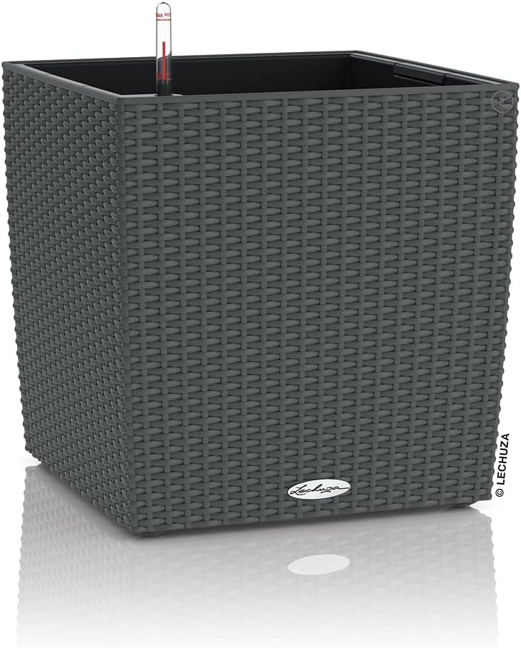 Lechuza Trio Cottage 30 Pflanzgefäss mit ERD-Bewässerungs-System, Granit, 100 x 32 x 34 cm & Cube Co