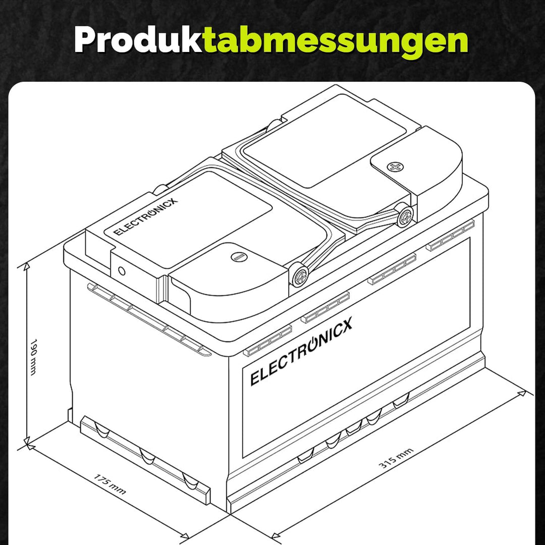 Electronicx AGM CARAVAN Versorgungsbatterie12V110Ah / 110Ah Deep Cycle Batterie wartungsfrei versieg
