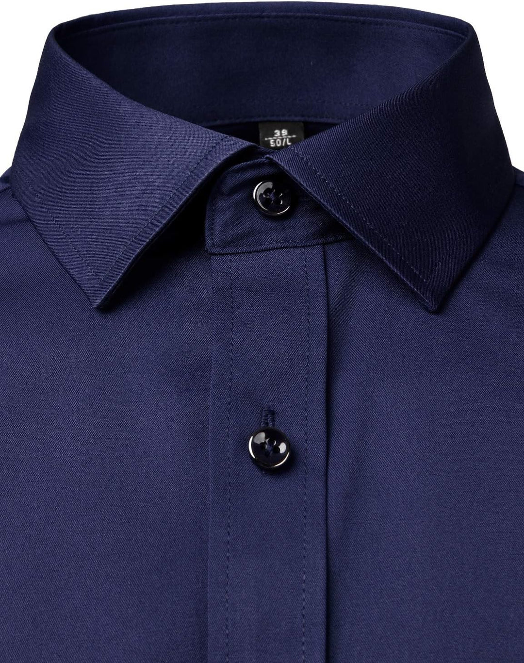 PARKLEES Herren Tailliert Freizeit Langarm Hemd Businesshemd für Hochzeit Business M Navy, M Navy