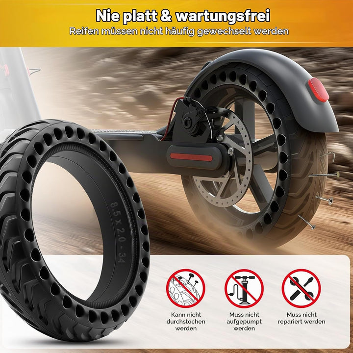 E Scooter Reifen 8 1/2 x2 Vollgummi für Xiaomi Pro 2, 1S, M365, Pro, Mi3, Vollgummireifen E Scooter