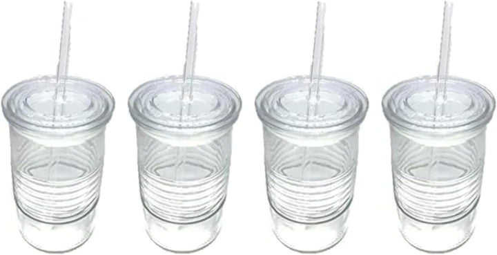 Picknick-Set, 30 L Kühlkorb mit Aluminiumrahmen, 4 Gläser mit Deckel & Strohhalm, 1-L-Karaffe, Eiswü