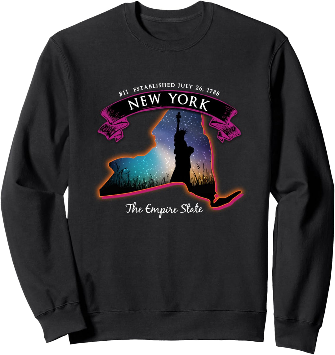 New York Empire State Freiheitsstatue Sternenhimmel Sweatshirt
