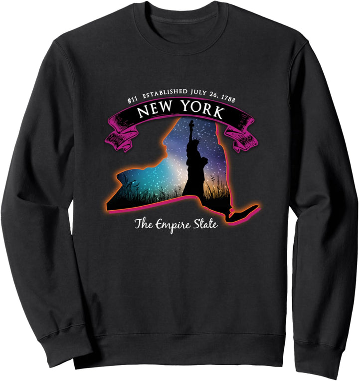 New York Empire State Freiheitsstatue Sternenhimmel Sweatshirt