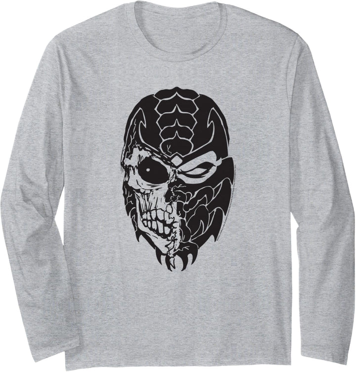 Mortal Kombat 9 Scorpion Skull Icon Langarmshirt