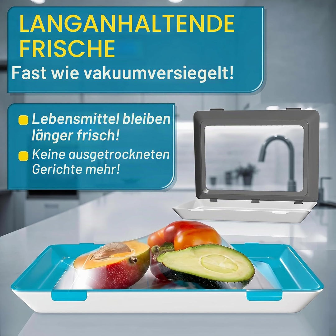 Durandal 2er Set Aufschnittboxen für Kühlschrank aus BPA-freiem Plastik – stapelbare Frischhaltedose