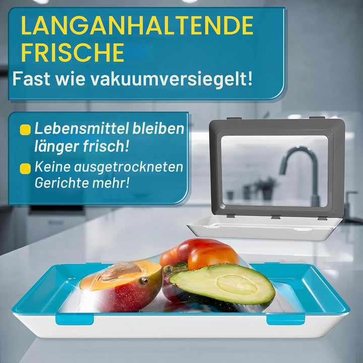 Durandal 2er Set Aufschnittboxen für Kühlschrank aus BPA-freiem Plastik – stapelbare Frischhaltedose