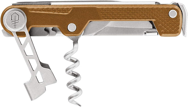 Gerber Taschenmesser mit 8 Funktionen, Multitool mit glatter Klinge, ArmBar Cork, Orange, Edelstahl/
