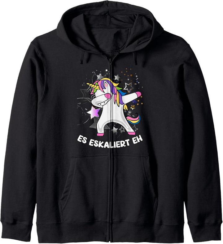 "Es eskaliert eh" Dab Einhorn Dabbing Unicorn Humor Party Kapuzenjacke