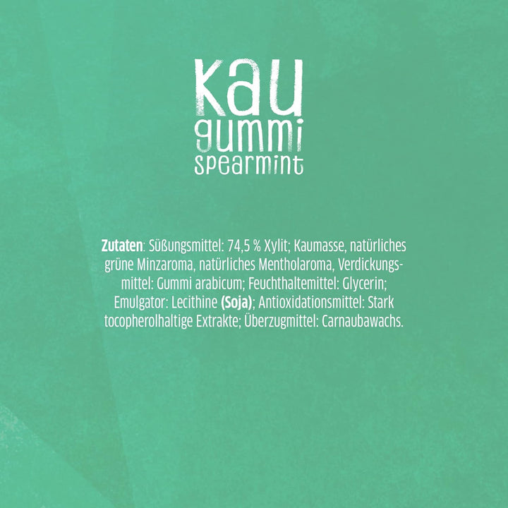 Xucker Zuckerfreie Zahnpflege Kaugummis Spearmint - Xylit Kaugummi zuckerfrei mit Spearmint Geschmac