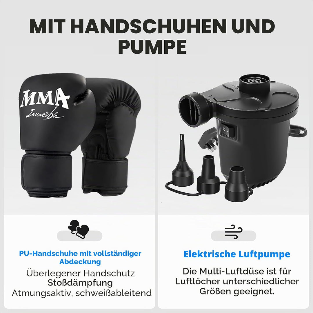 NZQXJXZ Verbesserter Boxsack Stehend mit interaktiver Musikmatte, 175cm Boxsack Erwachsene mit Punkt