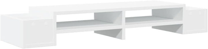 vidaXL Monitorständer mit Stauraum Weiss 100x27x15 cm Holzwerkstoff 100 x 27 x 15 cm Weiss, 100 x 27