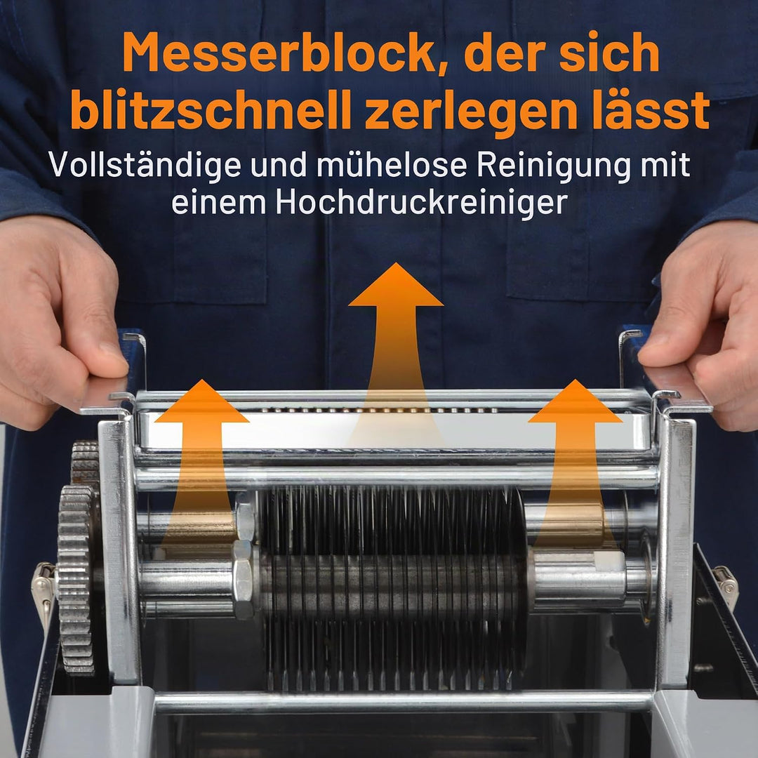 Goldtouch Edelstahl Fleischschneidemaschine,850W 220V Meat Slicer,150kg/h 3in1 Allesschneider,Scheib