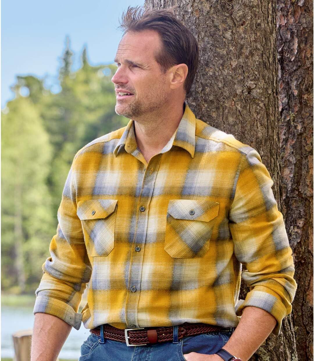 ATLAS FOR MEN - Kariertes Hemd aus Flanell - Langärmelig - Verfügbar in grossen Grössen von M bis 5X