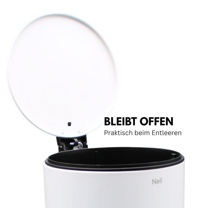 Nell Softclose Kosmetikeimer 5 L – Badmülleimer & Treteimer mit Metallpedal, leisem Deckel & herausn